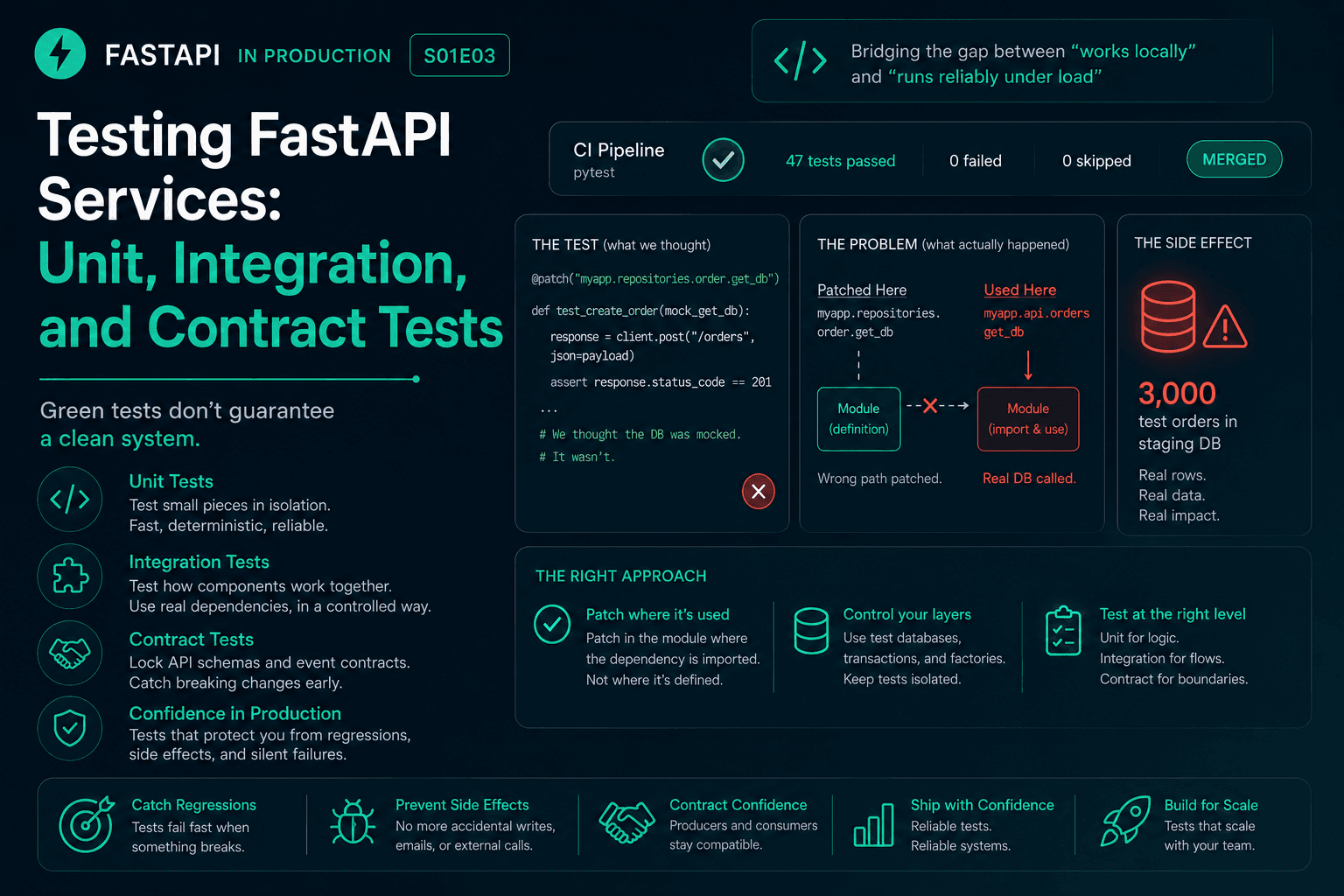 Testing FastAPI Services: Unit, Integration, and Contract Tests