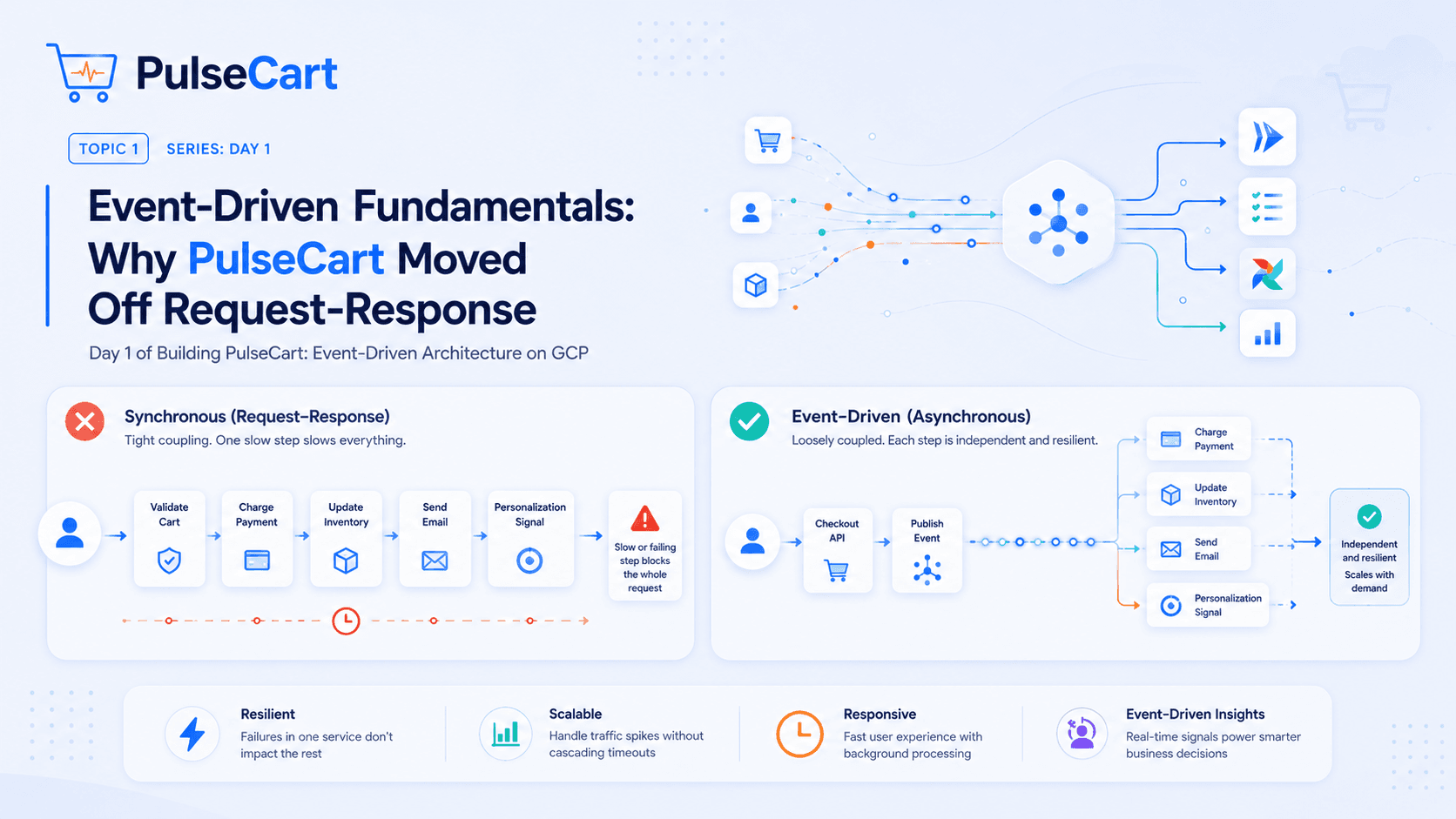 Event-Driven Fundamentals: Why PulseCart Moved Off Request-Response